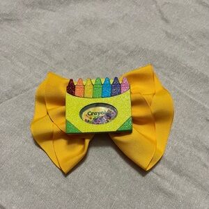 Crayola Vibrant Yellow Bow with Crayon Box Accent